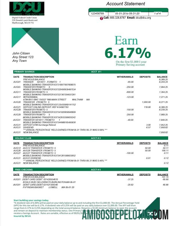 Realistis AS DCU bank laporan Word and PDF templat, 5 pages