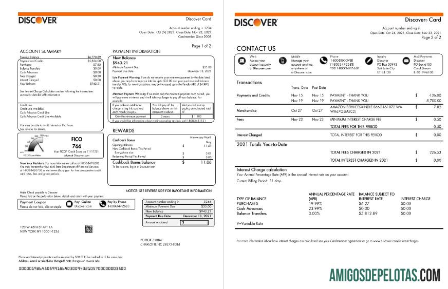 Dapat Diedit AS Discover bank Kredit kartu laporan templat in Word and PDF format (2 pages)