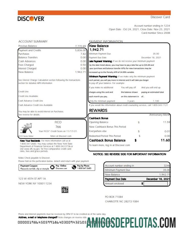 Berkualitas AS Discover bank laporan templat in Excel and PDF (.XLS and .PDF Berkas) format