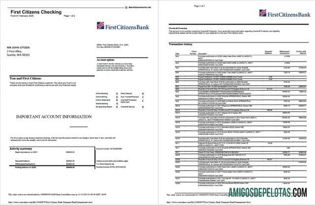 Dapat Diedit AS First Citizens bank laporan┬áWord and PDF templat, 2 pages