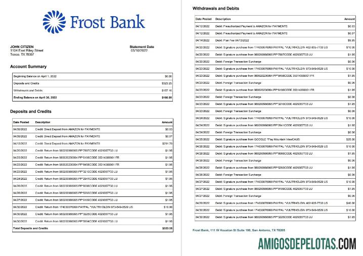 AS Frost bank laporan, 2 pages makering