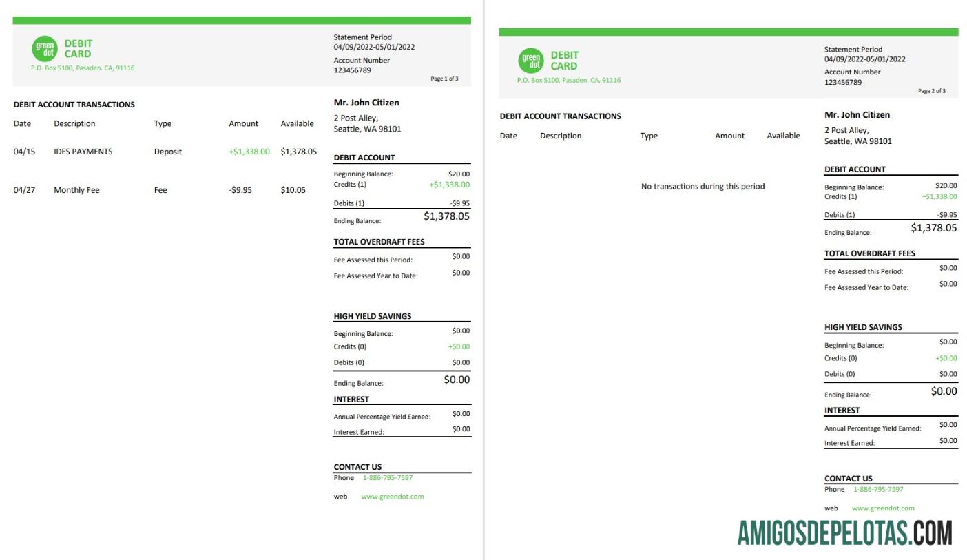 AS hijau Dot bank laporan, 3 pages sampel