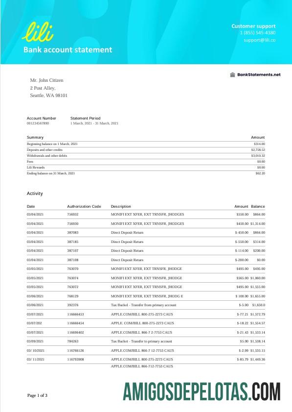 AS Lili bank laporan Word pratinjau