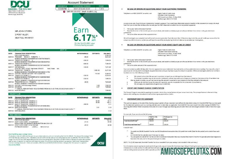 AS Massachusetts Digital Federal Kredit serikat (DCU) bank 5 pages pratinjau