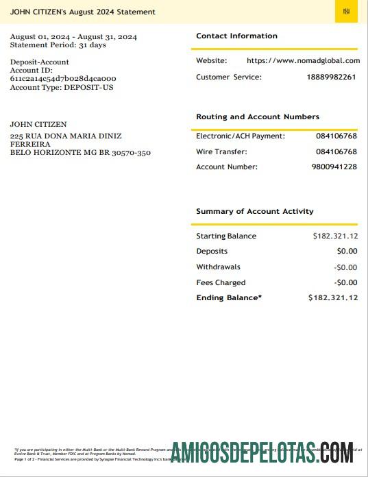 AS Nomad Global bank laporan 3 ΓÇô 6 months Word and PDF Contoh pratinjau