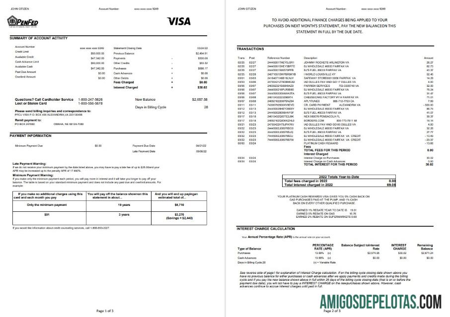 AS Pentagon Federal Kredit serikat (PenFed) bank laporan 3 pages pratinjau