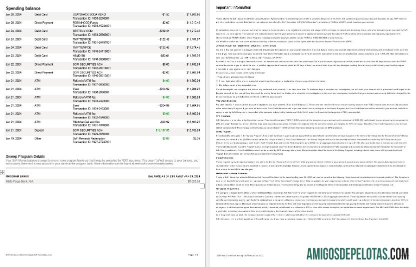 AS Sofi bank laporan, 4 pages 2 sampel
