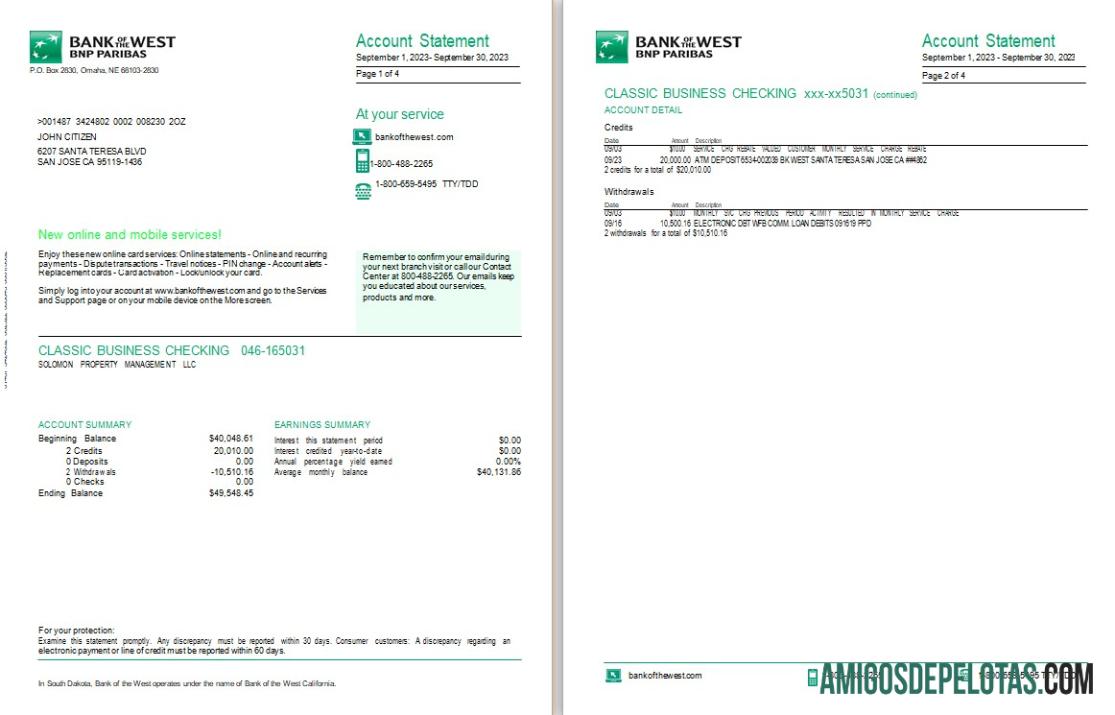 AS South Dakota bank of the West BNP Paribas, 4 pages pratinjau