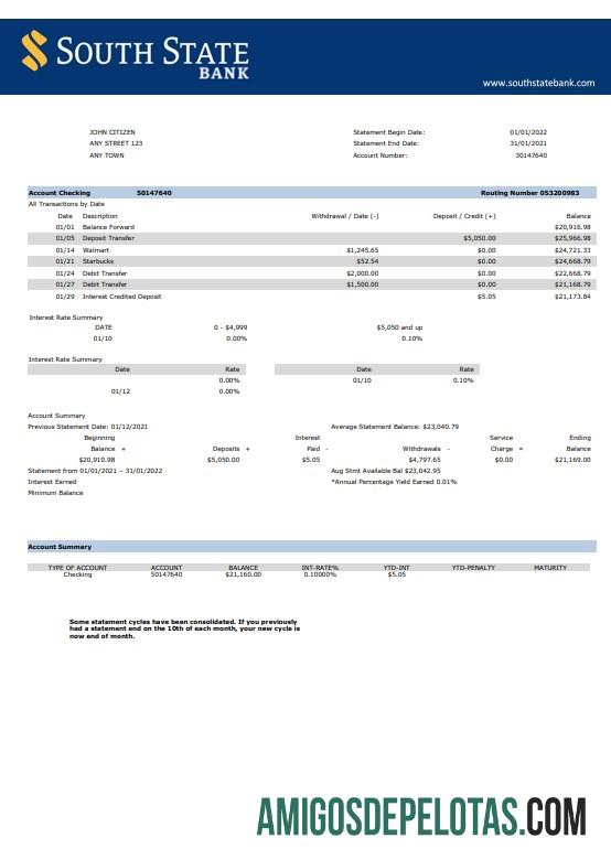 Premium AS South State bank laporan Word and PDF templat