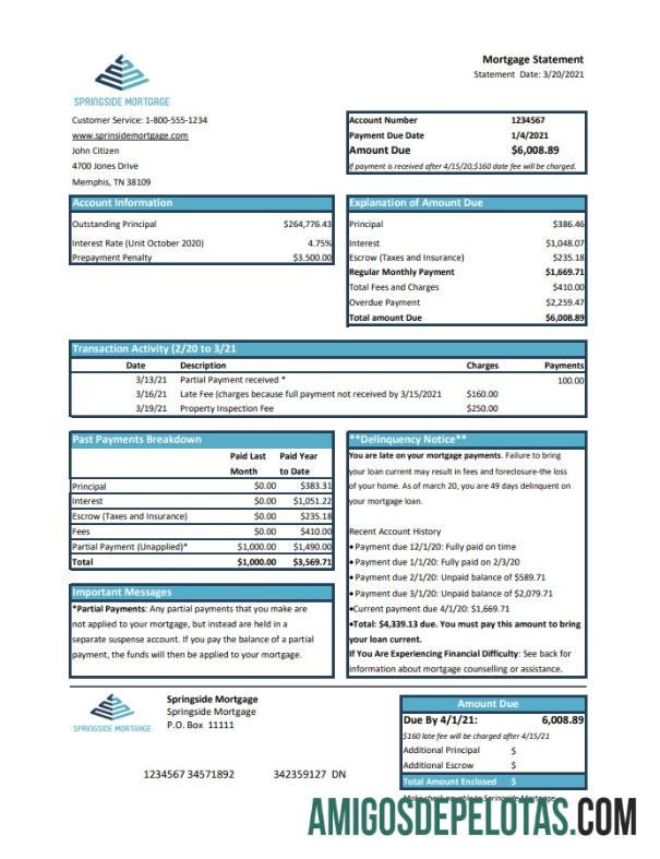 AS Springside Hipotik Excel PDF templat