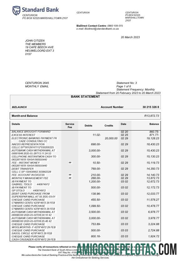 Berkualitas AS standar bank laporan Word and PDF templat, 6 pages