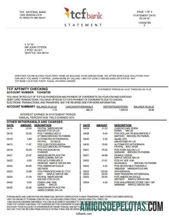 Realistis AS TCF bank bank laporan templat in Word and PDF format