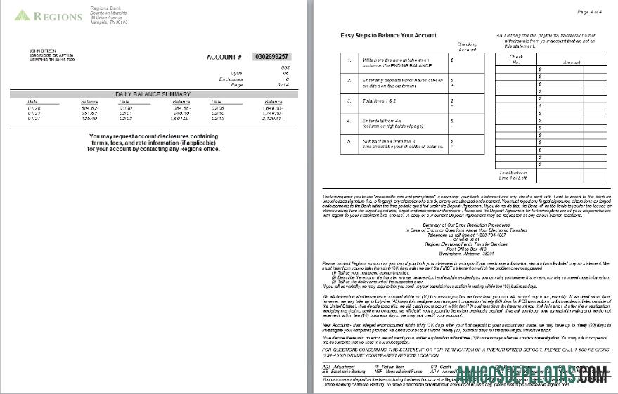 AS Tennesse Regions bank laporan, 4 pages, versi 2, 3 4 scr sampel