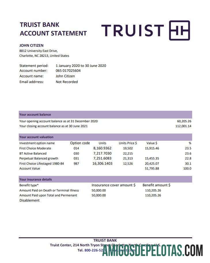 AS Truist bank Excel PDF makering