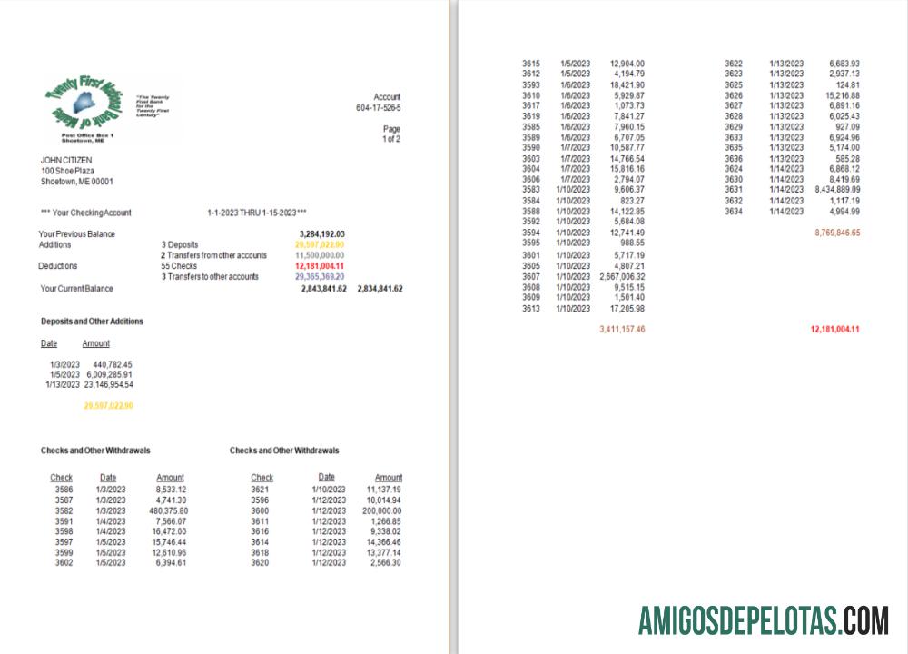 Berkualitas AS Twenty First nasional bank of Maine bank laporan Word and PDF templat, 2 pages scr