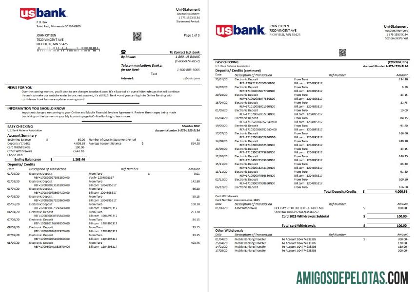 AS U.S. bank laporan 3 pages pratinjau