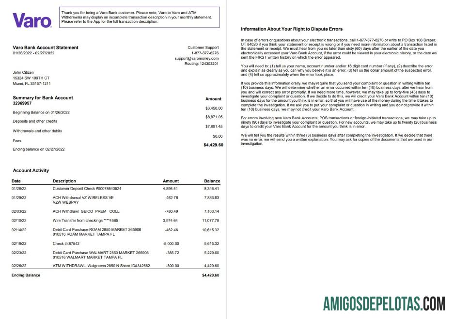 AS Varo bank laporan 2 pages, versi 2 makering
