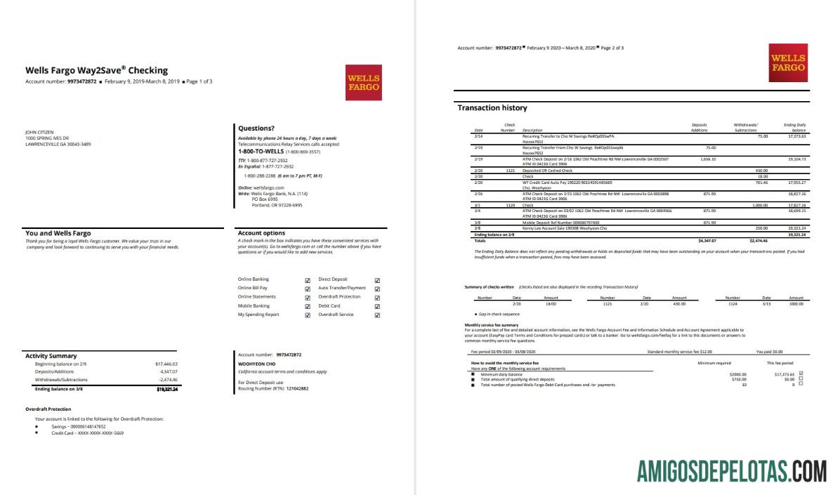 AS Wells Fargo bank laporan 3 pages pratinjau