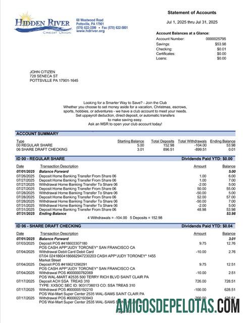 Premium AS┬áPennsylvania Hidden River Kredit serikat laporan of rekening Word and PDF templat