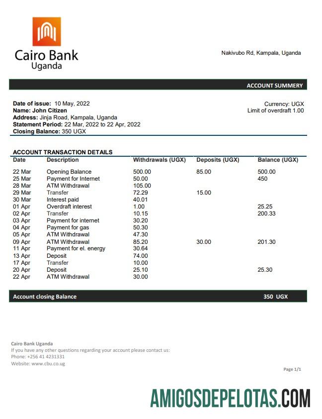 Uganda Cairo bank laporan desain
