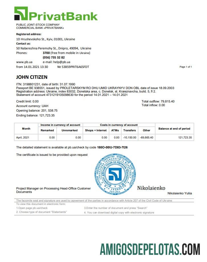 Berkualitas Ukraina Privatbank bank laporan templat in Word and PDF format