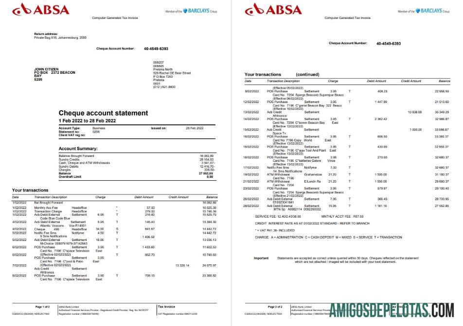 Berkualitas Inggris Raya Absa bank laporan, Word and PDF templat, 2 pages