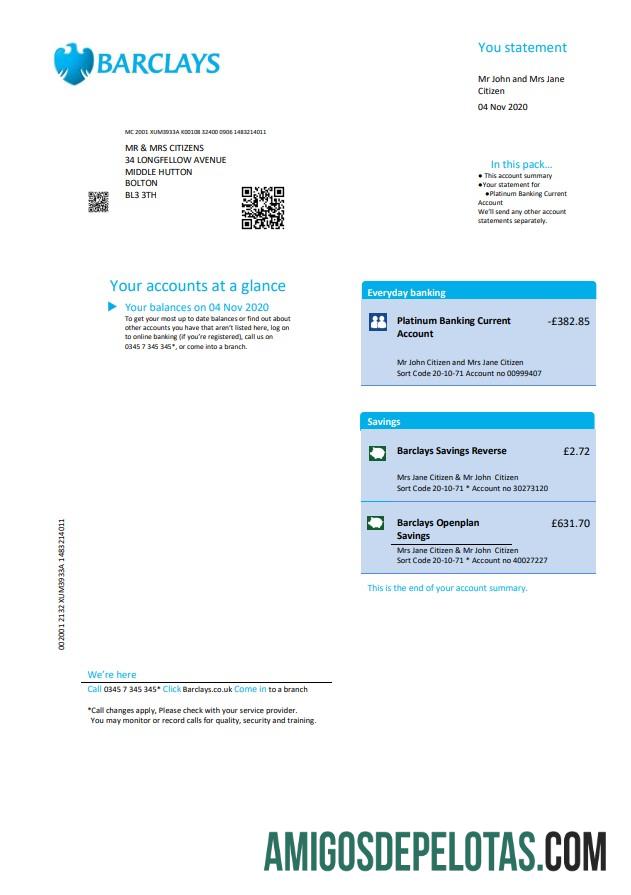 Realistis Inggris Raya Barclays bank laporan templat in .doc and .PDF format, versi 2