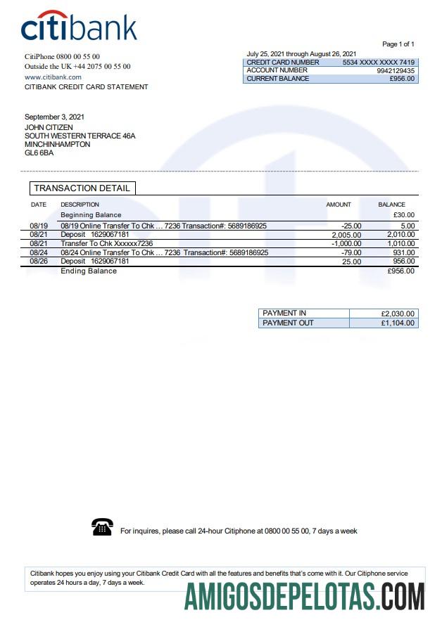 Dapat Diedit Inggris Raya Citibank bank laporan templat in .doc and .PDF format