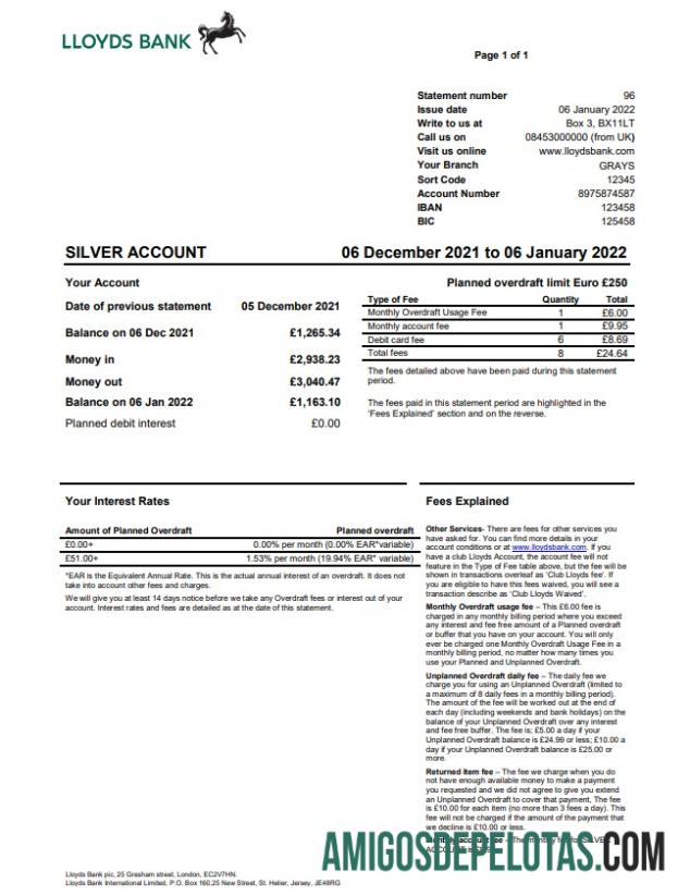 Dapat Diedit Inggris Raya Lloyds bank laporan Word and PDF templat, versi 2