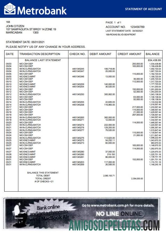 Inggris Raya Metrobank bank laporan in Word and PDF format makering