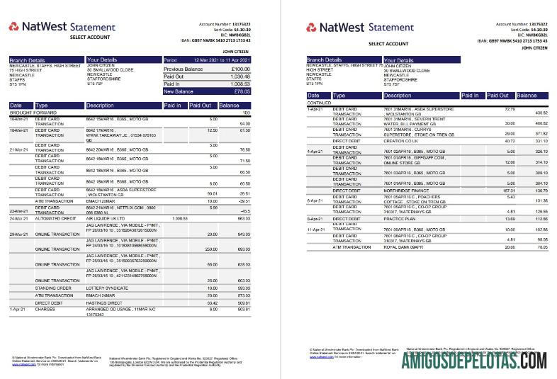 Berkualitas Inggris Raya Natwest bank laporan templat in Excel and PDF format (2 pages)