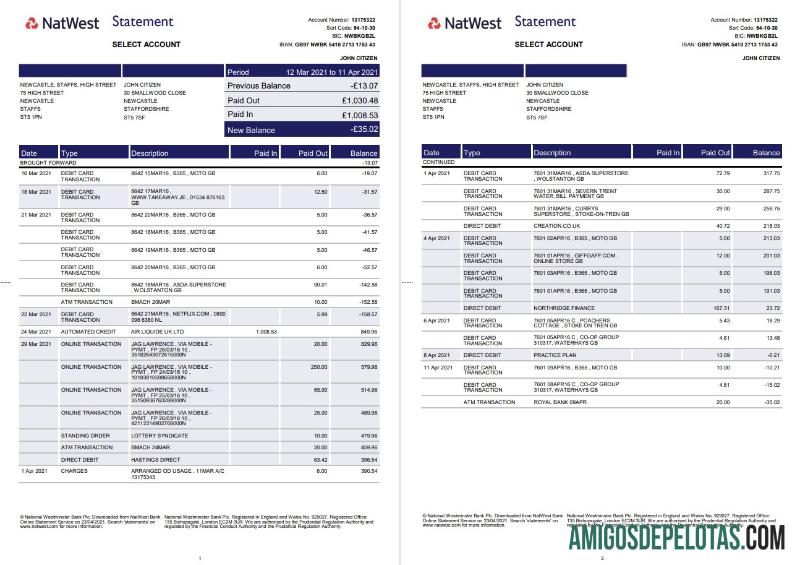 Berkualitas Inggris Raya Natwest bank laporan templat in Word and PDF format (2 pages)