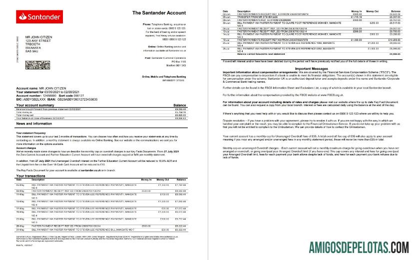 Berkualitas Inggris Raya Santander bank laporan templat in Word and PDF format (2 pages)