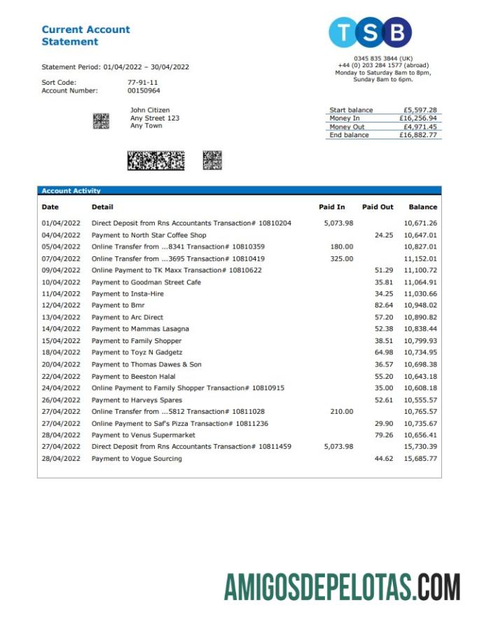 Premium Inggris Raya TSB bank laporan, Word and PDF templat