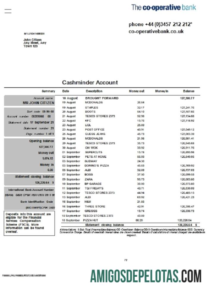 Inggris Raya The Co operative bank laporan in Word and PDF format desain
