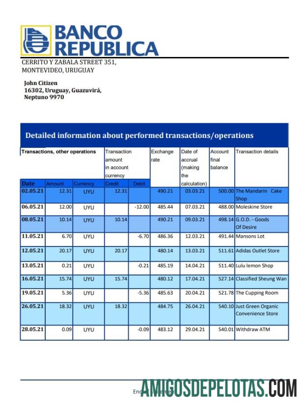 Uruguay Banco de la Repu╠üblica Oriental del Uruguay Excel PDF makering