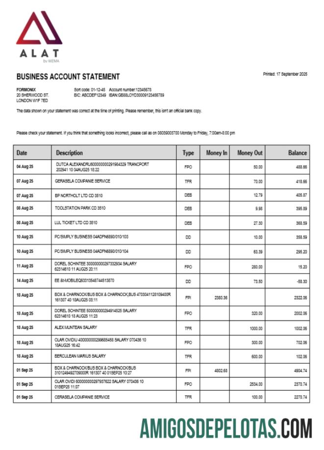 Premium ALAT firm rekening laporan Word and PDF templat (1)
