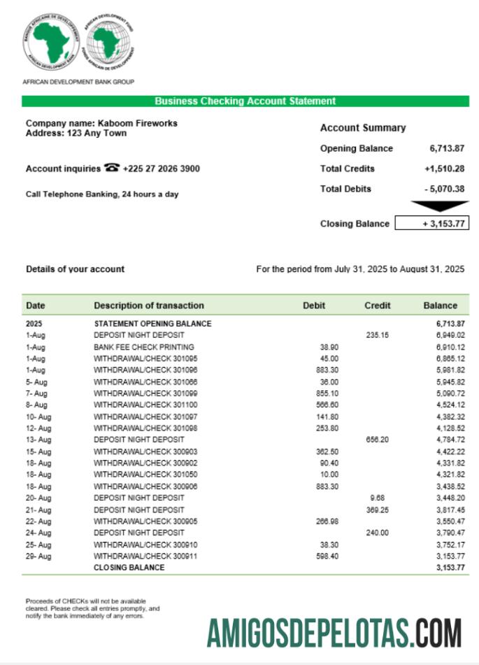 African Development bisnis bank laporan Word and PDF format makering