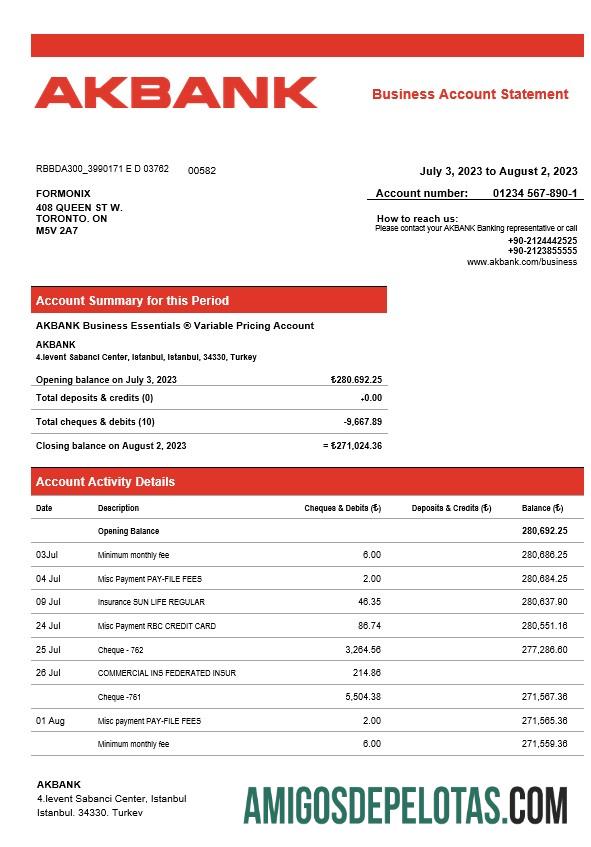 Premium Akbank enterprise rekening laporan Word and PDF templat