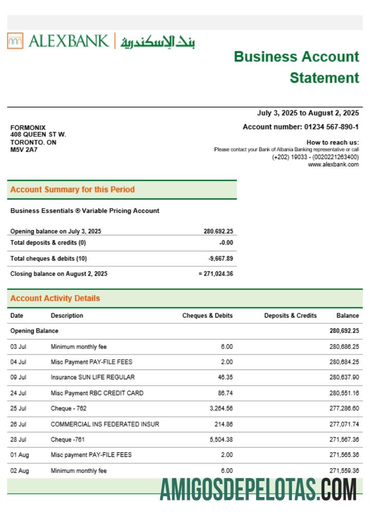 Alex bank Perusahaan laporan Word and PDF format templat