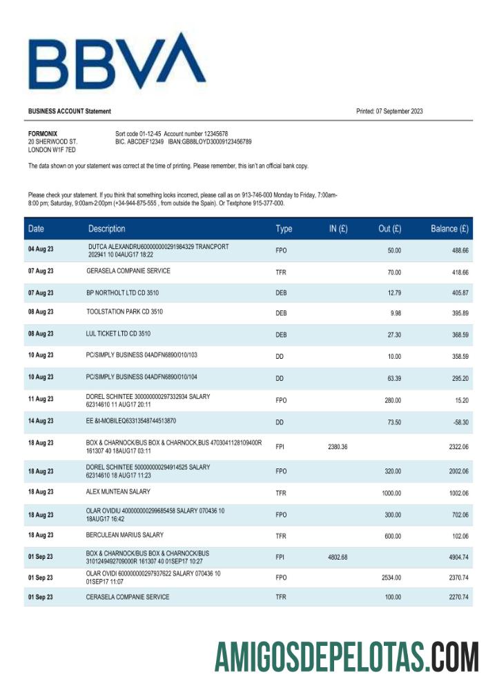 Realistis BBVA bank organization laporan Word and PDF templat