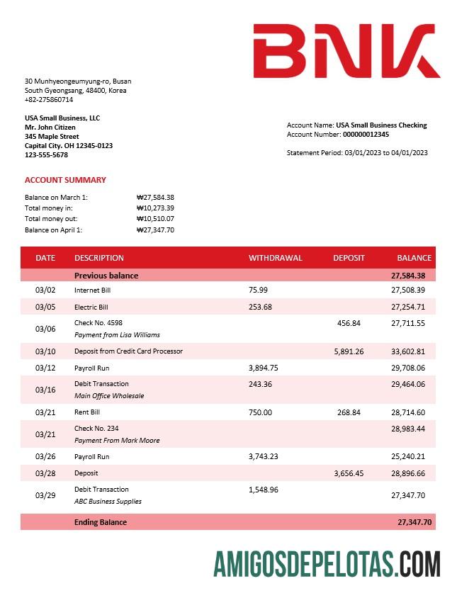 Realistis BNK Financial Group enterprise laporan Word and PDF templat