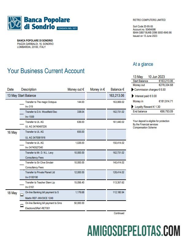 Dapat Diedit Banca Populaire di Sondrio bisnis bank laporan Word and PDF templat