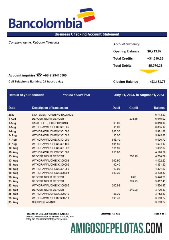 Dapat Diedit Bancolombia bank firm laporan Word and PDF templat
