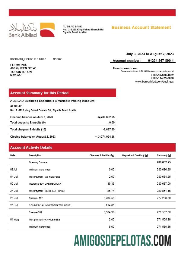Berkualitas bank Albilad enterprise laporan Word and PDF templat