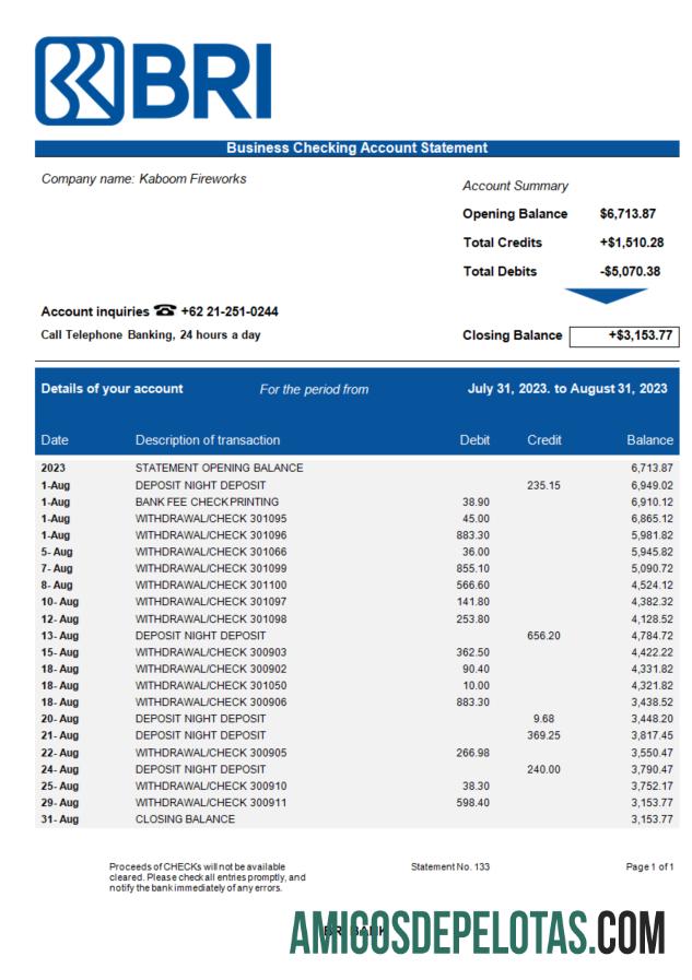Realistis bank BRI bisnis bank laporan Word and PDF templat