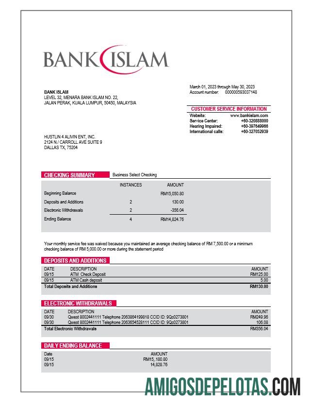 Realistis bank Islam Perusahaan rekening laporan Word and PDF templat