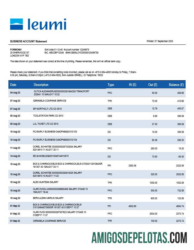 Dapat Diedit bank Leumi bisnis laporan Word and PDF templat