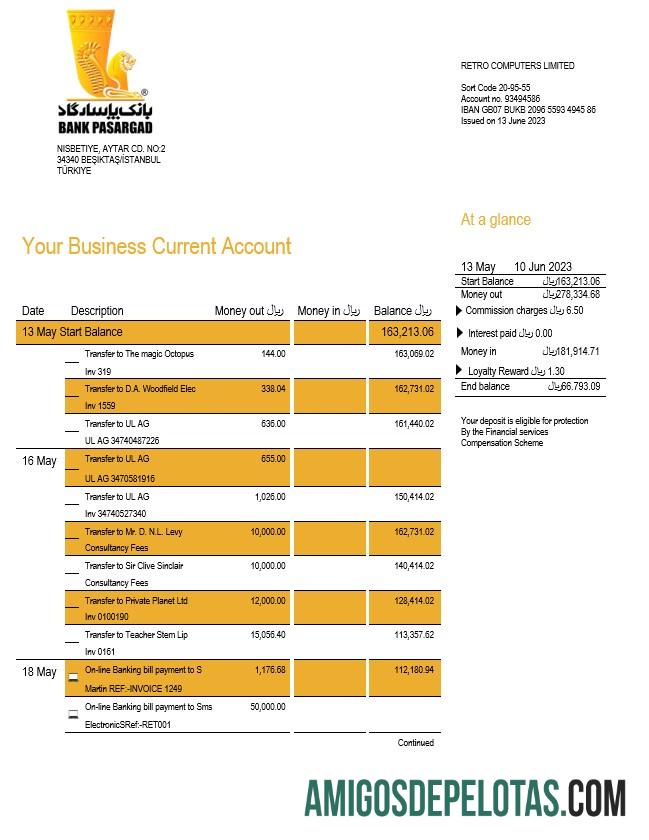 Profesional bank Pasargad bisnis laporan Word and PDF templat