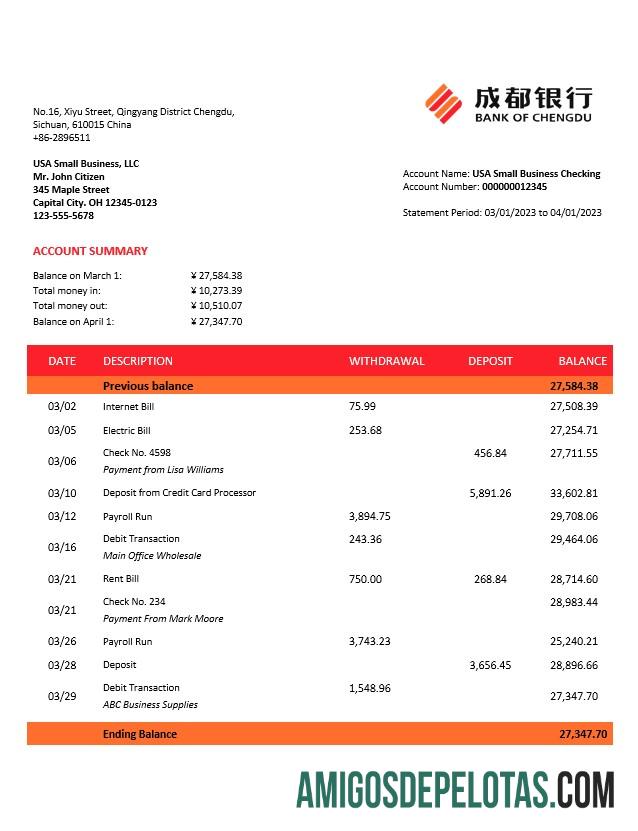 Dapat Diedit bank of Chengdu bisnis laporan Word and PDF templat